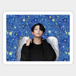 Bts Kookie - Van Gogh Starry Night - angel | BTS Army kpop gift Sticker